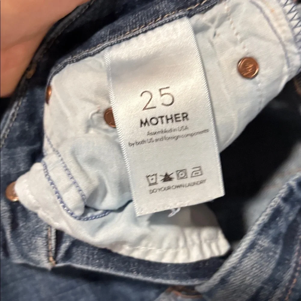 MOTHER Dark Blue Cropped Ankle Jeans - Picture 4 of 10